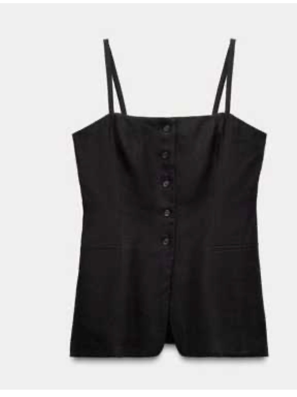 Zara Black Button-Front  Top